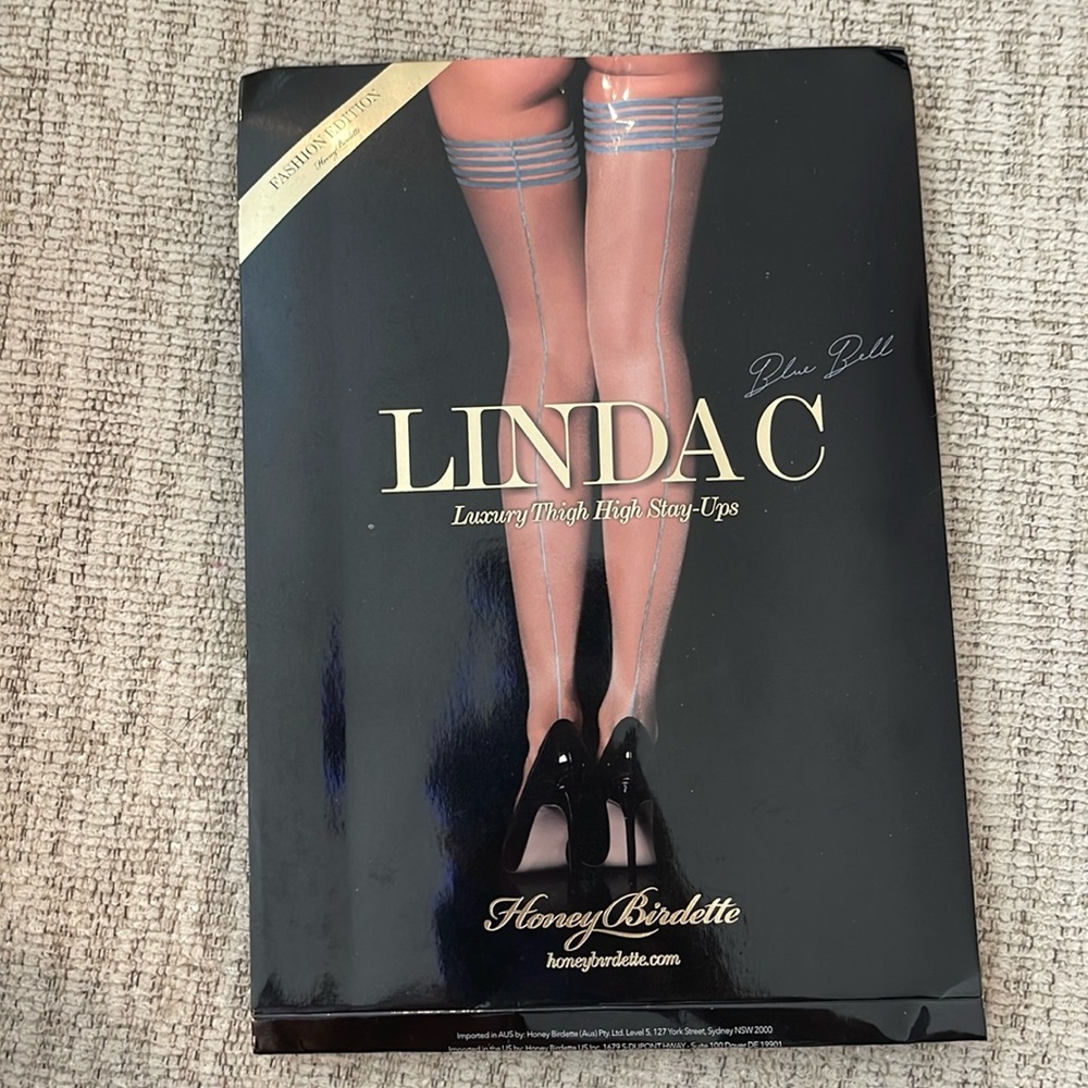 Honey Birdette Black Sheer Thigh-Highs Packaging